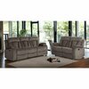 Homeroots 84 x 38 x 40 in. Modern Brown Leather Sofa & Loveseat 343892